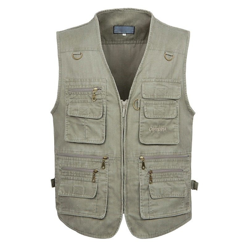 5XL 6XL 7XL New Male Casual Summer Big Size Cotton Sleeveless Vest With Many 16 Pockets Men Multi Pocket Photograph Waistcoat