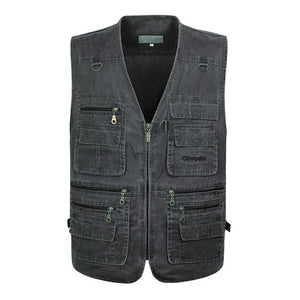 5XL 6XL 7XL New Male Casual Summer Big Size Cotton Sleeveless Vest With Many 16 Pockets Men Multi Pocket Photograph Waistcoat