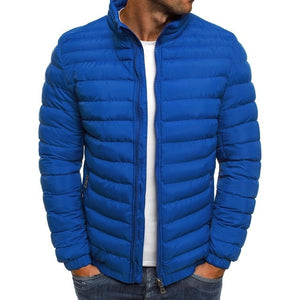 ZOGAA Mens Parka Jacket Winter Coat Men Cotton Puffer Jacket Solid Plus Size Overcoat Zipper Streetwear Casual Jacket Men