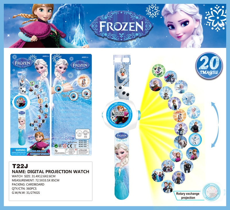 Cartoon Children Watches Disney Frozen 2  Child Wrist Watch Projection Cartoon Pattern Digita Watch Girls Gift Boys Party Toys