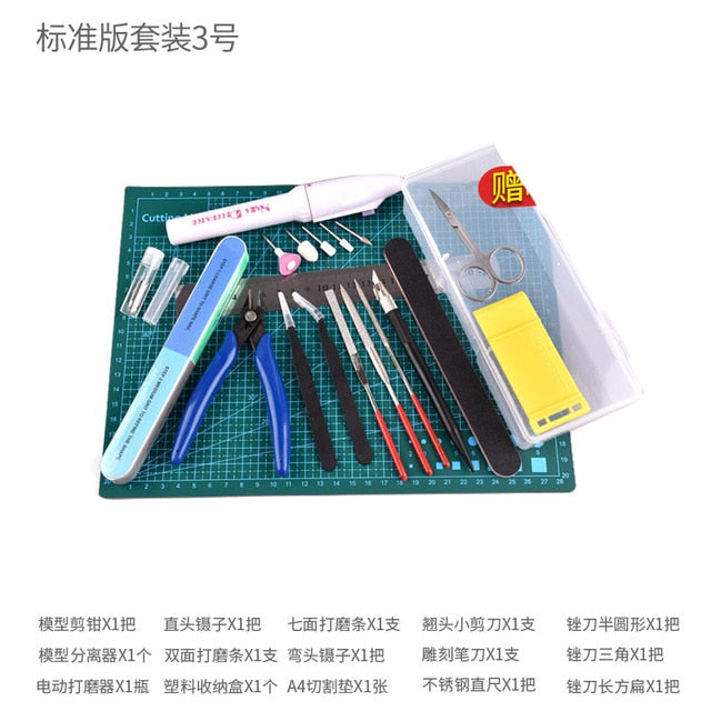 New Model Building Tools For Gundam Tools Hobby Military Model DIY Accessories Grinding Cutting Mat Polishing Tools Set