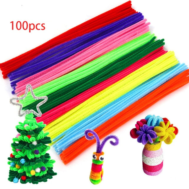 30/50/100pcs Multicolour Chenille Stems Pipe Cleaners Handmade Diy Art Crafts Material Kids Creativity Handicraft Children Toys