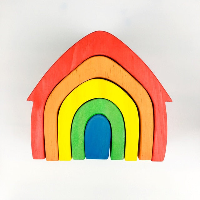 Baby Toys 12Pcs Rainbow Blocks Kids Large Creative Rainbow Building Blocks Wooden Toys for kids Montessori Educational Toy