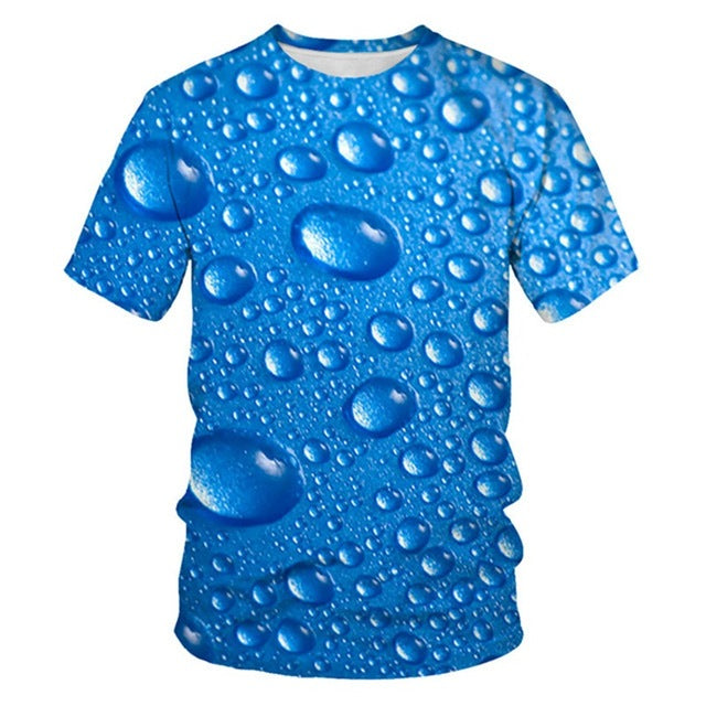 Popular Men Tshirt Short Sleeve 3D Printed Lightning T-shirt Uniquely  Raindrop T-shirt Loose O-neck Summer Men’s Clothes