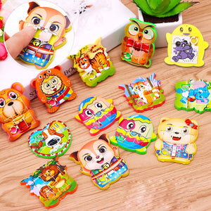 Mini Move Puzzle Toys Birthday Party Favors Gift for Kids Cartoon Puzzles Educational Toys for Children Girl Boy School Rewards