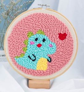 Creative DIY Embroidery Kits Cartoon Hand 3D Landscape poke Stitching with Hoop or frame Needlework Modern Adults Craft Sewing