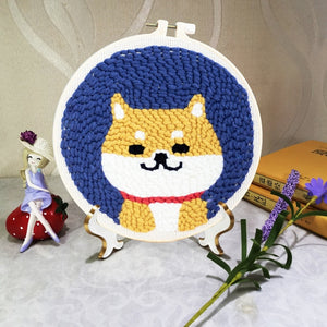 Creative DIY Embroidery Kits Cartoon Hand 3D Landscape poke Stitching with Hoop or frame Needlework Modern Adults Craft Sewing