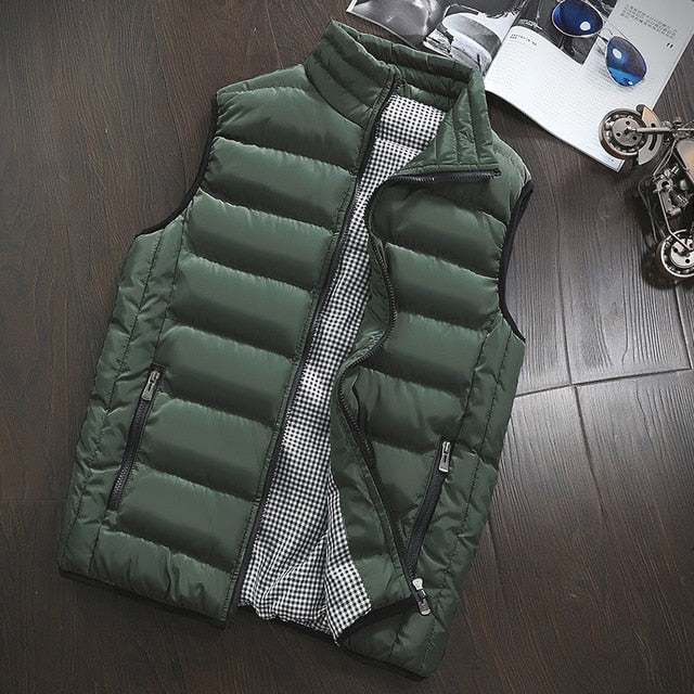 Brand Clothing Vest Jacket Mens New Autumn Warm Sleeveless Jacket Male Winter Casual Waistcoat Men Vest Plus Size Veste Homme