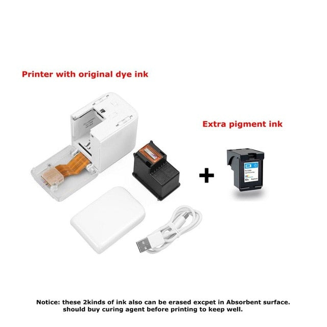 Handheld Mobile Printer Paperless Multi-surface tattoo photo logo pattern bar code mbrush Portable MINI Color Printer