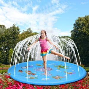 Children Play Water Mat Games Beach Pad Children Baby Play Game Outdoor Inflatable Spray Water Sprinkler Cushion Mat Toys