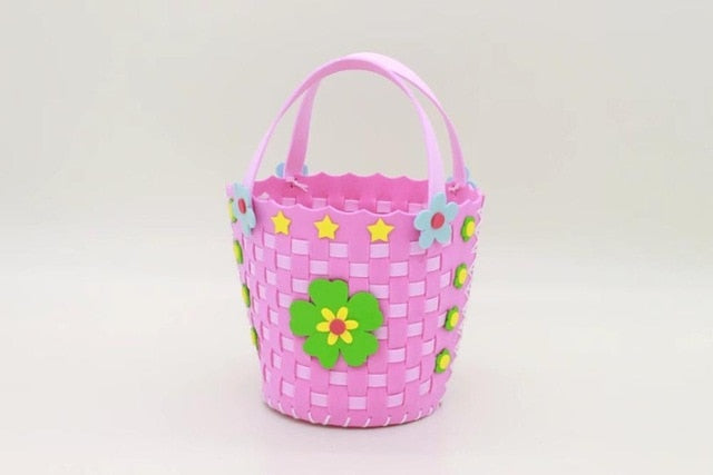 EVA Handmade Woven Paste Basket Childen Toy DIY Handicrafts Girl Gifts Sticky Kindergarten Material Kids Crafts Toys 2019 New