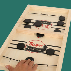 Funny Wooden Fast Sling Puck Slingpuck Table Board Game Parent-child Interactive Kids Toys Portable Table Games for Family Adult