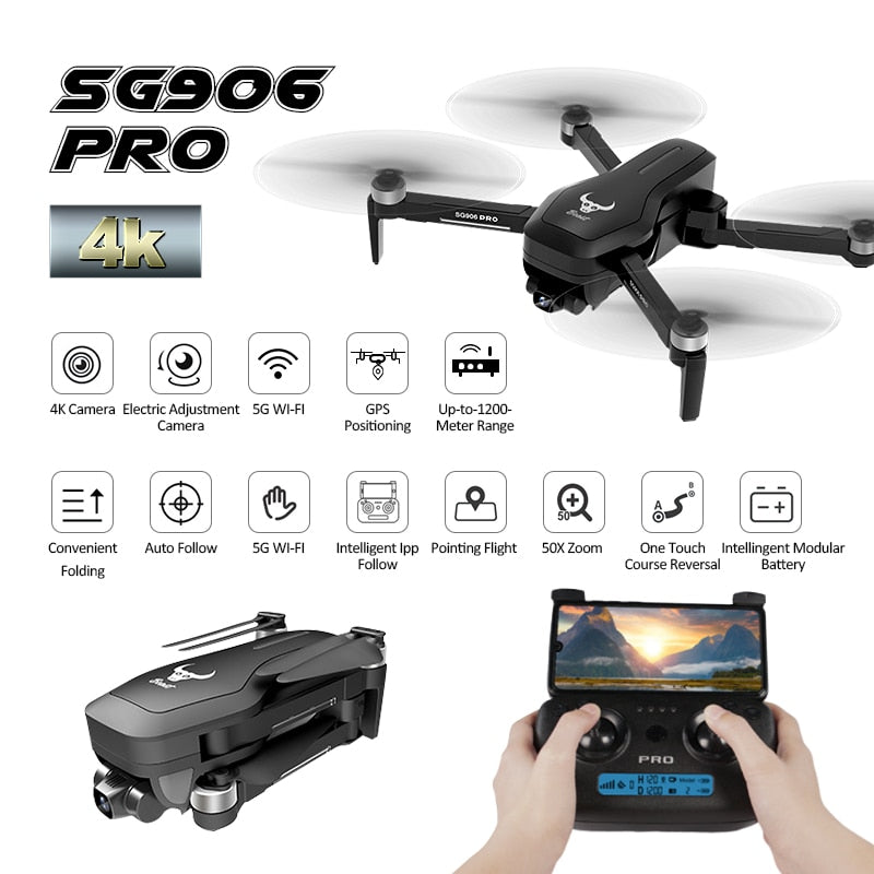 In stock ZLRC SG906 Pro 2.4G WIFI FPV With 4K HD Camera 2-A&xis Gimbal Optical Flow Positioning Brushless RC Drones Quadcopter