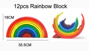 Baby Toys Large size Rainbow Stacker Wooden Toys For Kids Creative Rainbow Building Blocks Montessori Educational Toy Children