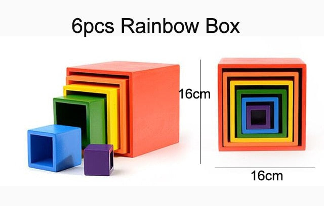 Baby Toys Large size Rainbow Stacker Wooden Toys For Kids Creative Rainbow Building Blocks Montessori Educational Toy Children