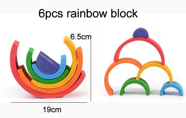 Baby Toys Large size Rainbow Stacker Wooden Toys For Kids Creative Rainbow Building Blocks Montessori Educational Toy Children