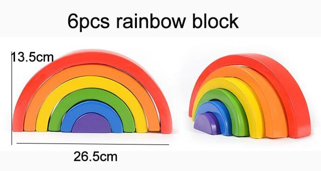 Baby Toys Large size Rainbow Stacker Wooden Toys For Kids Creative Rainbow Building Blocks Montessori Educational Toy Children