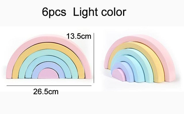 Baby Toys Large size Rainbow Stacker Wooden Toys For Kids Creative Rainbow Building Blocks Montessori Educational Toy Children