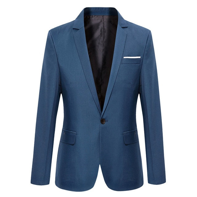 Blue Men Blazers Work Office 2019 Men Tuxedos For Formal Occasions Pockets Coat Blazers Male Custom Men's Business Slim Blazers