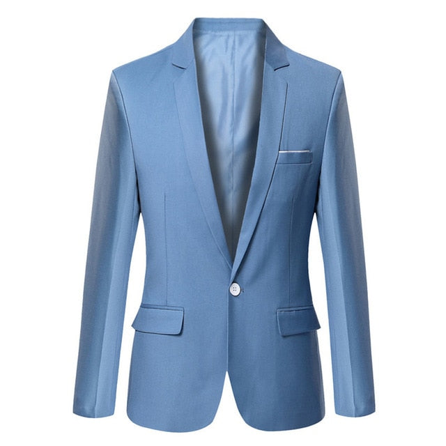 Blue Men Blazers Work Office 2019 Men Tuxedos For Formal Occasions Pockets Coat Blazers Male Custom Men's Business Slim Blazers