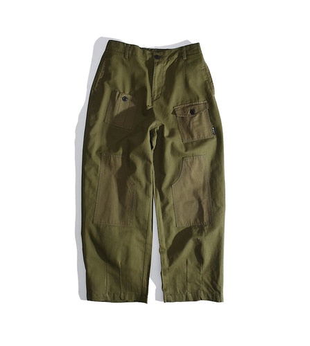 Functional Multi-pocket Cargo Pants Mens Elastic Waist Casual Trousers Men Canvas Loose Straight Patch-pocket Trousers