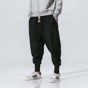 Sincism Store Men Harem Pants Japanese Casual Cotton Linen Trouser Man Jogger Pants Chinese Baggy Pants