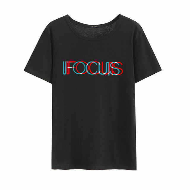 Couple hip hop FOCUS men and women short sleeve printed men Tshirt casual o-neck loose summer T shirt for men tops W5MC01