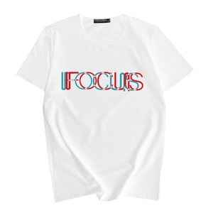 Couple hip hop FOCUS men and women short sleeve printed men Tshirt casual o-neck loose summer T shirt for men tops W5MC01