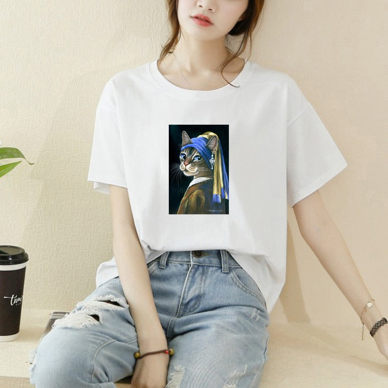 Fashion wild clothing men and women T-shirts summer clothes new women's casual bottoming Harajuku clothing