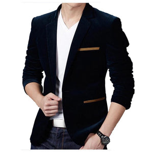 Brand Mens Corduroy Blazers Autumn Spring Fashion Male Slim Fat Casual Suit Jacket Men Blazer Masculino Clothing Vetement Homme