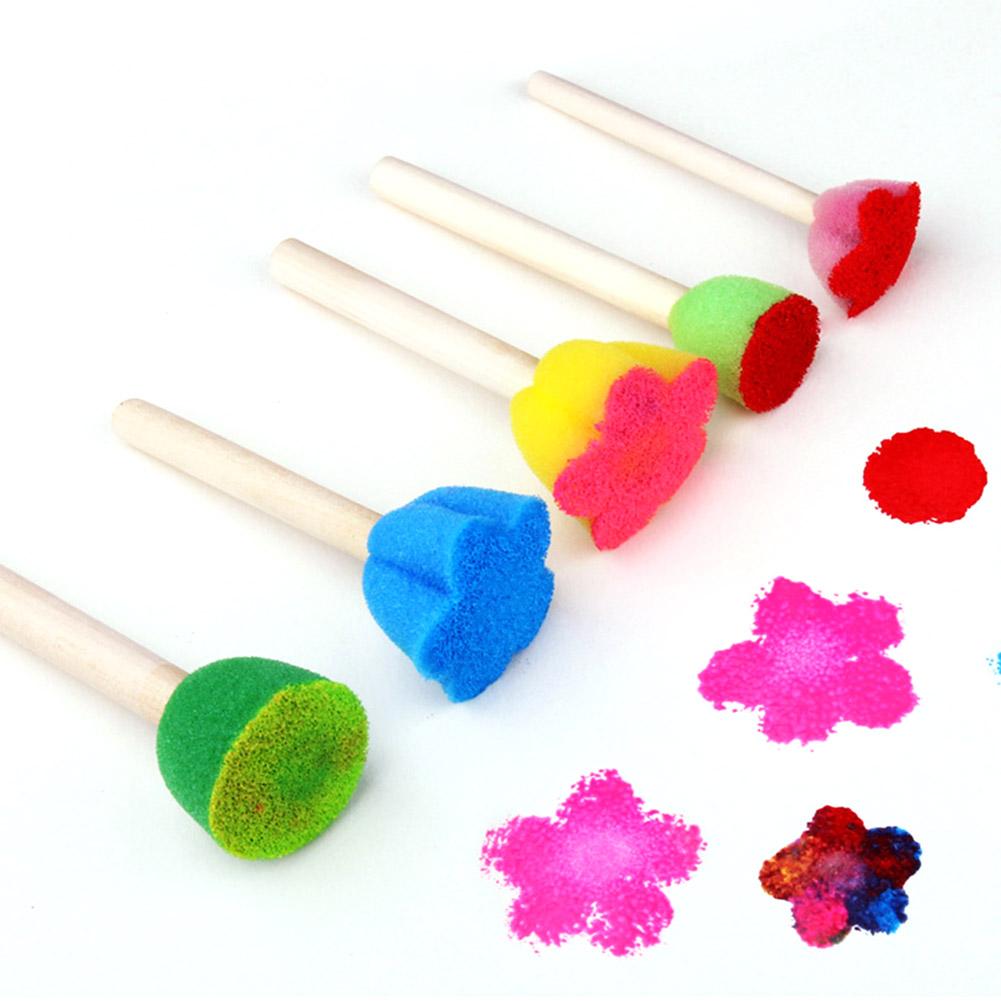 Children's DIY Painting Tool 5PCS Color Mini Sponge Brush Seal