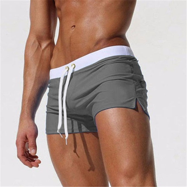 ALSOTO Summer Swimwear Men Breathable Men's Swimsuits Trunks Boxer Briefs Sunga SwimSuits Maillot De Bain Beach Shorts 2020 New