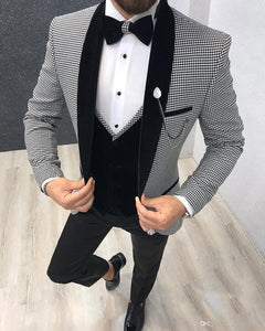 Brand New Groomsmen Navy Blue Groom Tuxedos Shawl Satin Lapel Men Suits Wedding Best Man 3 pieces ( Jacket+Pants+Vest+Tie ) C812