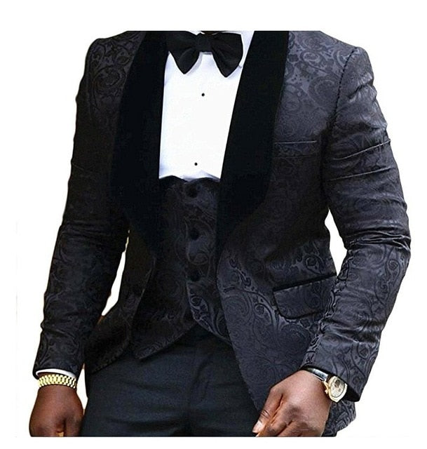 Brand New Groomsmen Navy Blue Groom Tuxedos Shawl Satin Lapel Men Suits Wedding Best Man 3 pieces ( Jacket+Pants+Vest+Tie ) C812