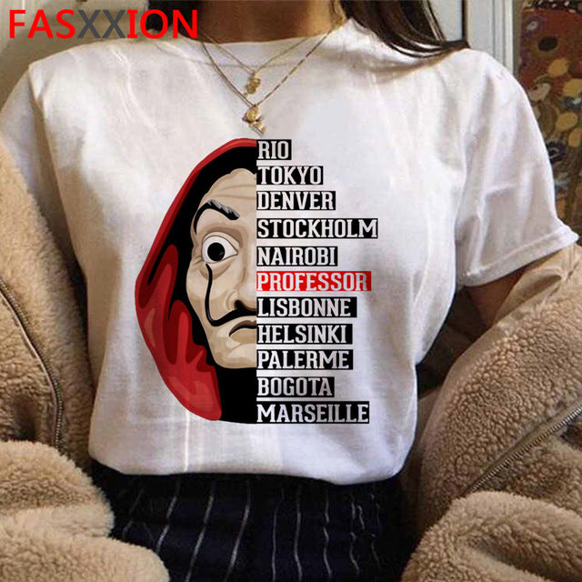 Camisetas con estampado De La Casa De Papel De Money Heist, camiseta Harajuku De La Casa De Papel para hombre, camiseta De verano Bella Ciao, camisetas geniales para hombre