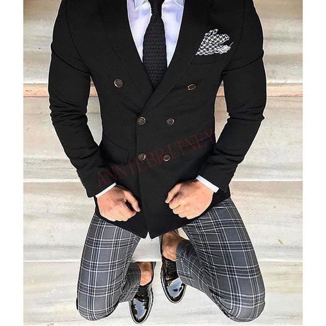 Latest Coat Pant Designs Double Breasted Men Suit Slim Fit Fashion Wedding Suits for Men Prom Groom Tuxedo Jacket with Pants Set