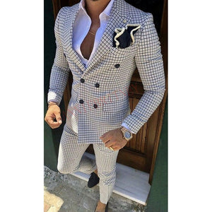 Latest Coat Pant Designs Double Breasted Men Suit Slim Fit Fashion Wedding Suits for Men Prom Groom Tuxedo Jacket with Pants Set