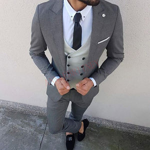 Latest Coat Pant Designs Double Breasted Men Suit Slim Fit Fashion Wedding Suits for Men Prom Groom Tuxedo Jacket with Pants Set