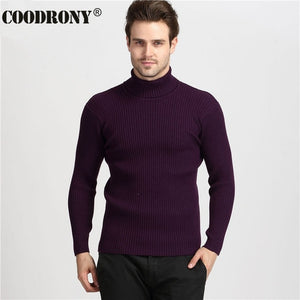 COODRONY Winter Thick Warm Cashmere Sweater Men Turtleneck Mens Sweaters Slim Fit Pullover Men Classic Wool Knitwear Pull Homme