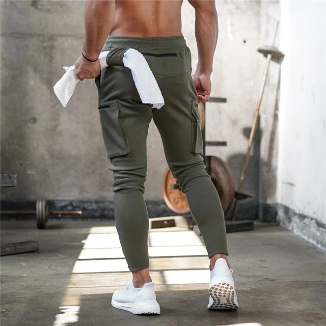 Mens Jogger Pnats Sweatpants Man Gyms Workout Fitness Cotton Trousers Male Casual Fashion Skinny Track Pants Zipper design Pants