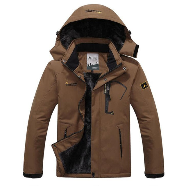 Inverno parka homens windbreak plus veludo grosso quente à prova de vento casacos de pele masculino militar com capuz anorak jaquetas de inverno masculino