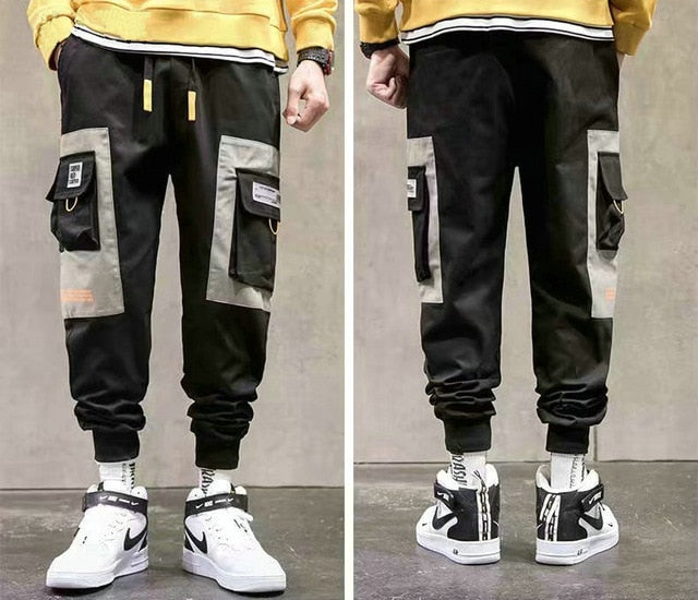 Streetwear masculino multi bolsos carga harem calças hip hop casual masculino calças de pista joggers calças moda harajuku calças masculinas