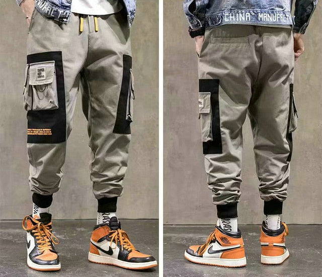 Streetwear masculino multi bolsos carga harem calças hip hop casual masculino calças de pista joggers calças moda harajuku calças masculinas