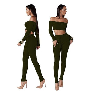 Women Knitted Lounge Wear Sets 2pcs Crop Top  Suit Ladies  Tracksuit Set Autumn Casual Streetwear Clubwear