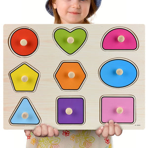 Nouveau 30cm bébé jouets Montessori en bois Puzzle main saisir conseil éducatif bois Puzzles pour enfants dessin animé Animal véhicule enfant cadeau