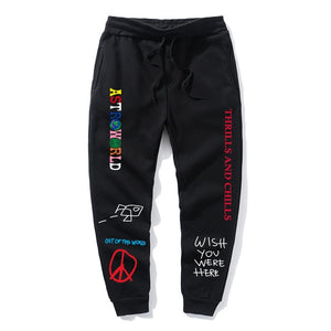 Calças de lã de qualidade travis scott astroworld carta impressa dos homens das mulheres calças de jogging hip hop streetwear masculino sweatpants