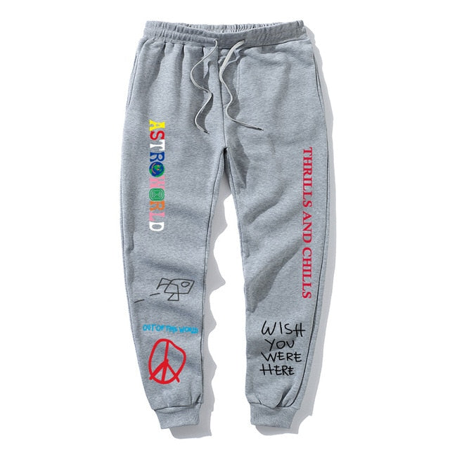 Calças de lã de qualidade travis scott astroworld carta impressa dos homens das mulheres calças de jogging hip hop streetwear masculino sweatpants