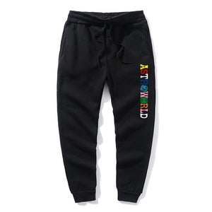 Calças de lã de qualidade travis scott astroworld carta impressa dos homens das mulheres calças de jogging hip hop streetwear masculino sweatpants