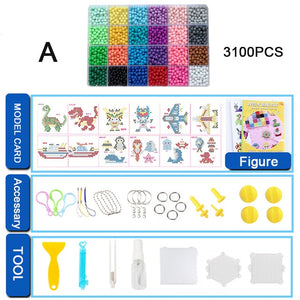Yantjouet water Magic Sticky Beads 24color/set 3100pcs with accessary Toys for Children Education Brain Aqua Girls Boys