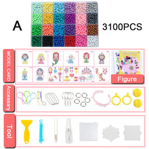 Yantjouet water Magic Sticky Beads 24color/set 3100pcs with accessary Toys for Children Education Brain Aqua Girls Boys